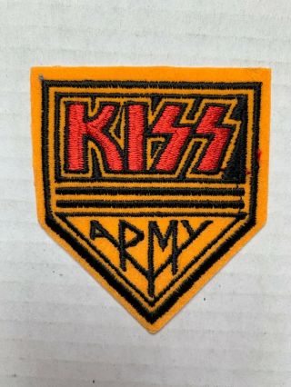 Vintage - Kiss Army Yellow Patch - 3.  5 " - Frehley Simmons Criss Stanley