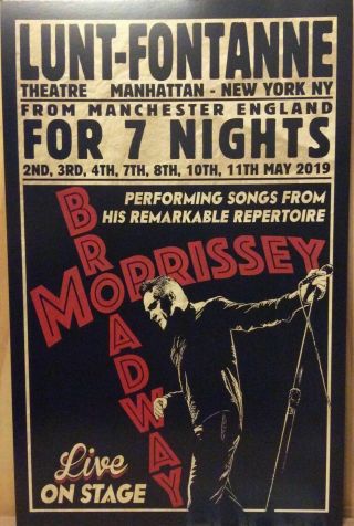 Morrissey Broadway Nyc Lunt Fontanne Theatre Poster The Smiths Official