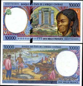 Central African State Gabon 10,  000 10000 Francs P 405 L Unc
