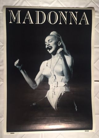Madonna Vintage Uk Poster Blond Ambition Tour 1990 A Bigger Splash 8090