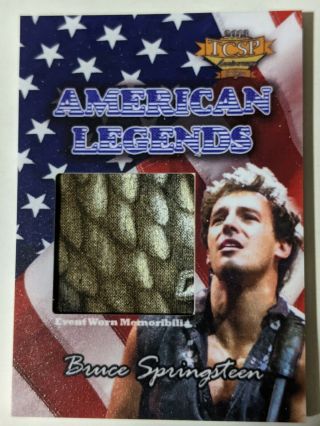 2013 Tcsp American Legends Bruce Springsteen Card W /worn Material Swatch 62/100