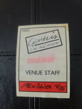 Vintage 1982 Genesis “abacab” Live In Concert Tour Backstage Pass,  Haven,  Ct