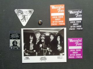 King Diamond,  Mercyful Fate,  B/w Promo Photo,  5 Backstage Passes,  Steel Pin
