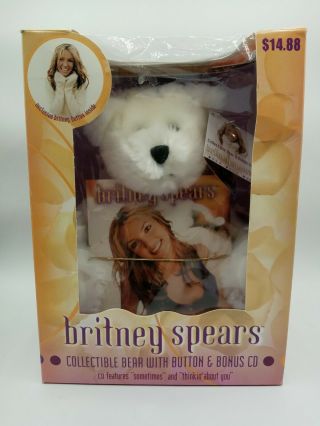 Britney Spears Official Teddy Bear Cd Button Pin Bonus 2000 Vtg Collectible