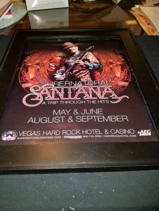 Santana Supernatural The Hits Live Hard Rock Vegas Rare Promo Ad Framed 2