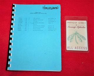 Vintage 1995 Indigo Girls Swamp Ophelia Concert Tour All Access Pass & Tour Book