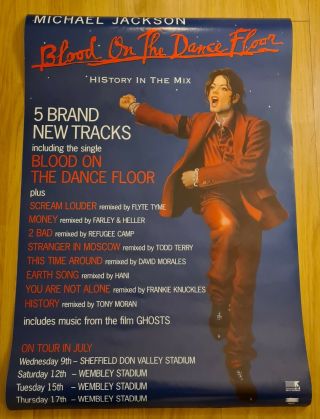 Michael Jackson Official Blood On The Dancefloor Rare Promo Poster