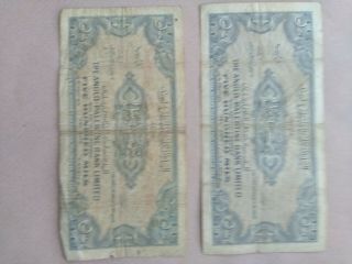 ANGLO PALESTINE BANK 500 MILS BARTH HOOFIEN 1940s two notes 2