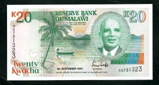Malawi (p26) 20 Kwacha 1990 Unc