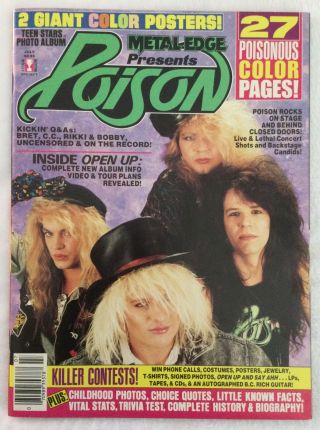 Metal Edge Presents Poison,  July 1988,  Posters & Exclusives 83pgs
