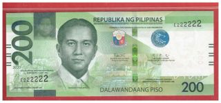 Enhanced 2020 Philippines 200 Peso Ngc Duterte Diokno Solid E 222222 Unc