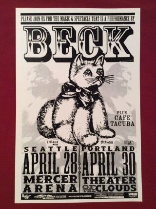Beck Concert Poster Gig Flyer Portland 2000 Mike King