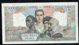 5000 Francs Empire 1945 Crispy Vg/fine