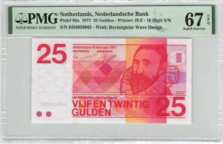 Netherlands 25 Gulden 1971 Sweelinck Pick 92a Pmg Gem Uncirculated 67 Epq