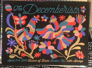 2015 The Decemberists - Boston Silkscreen Concert Poster By Nate Duval Signed