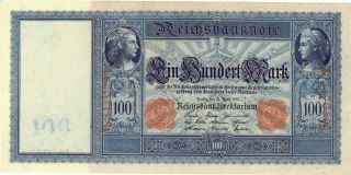 Germany 100 Mark Currency Banknote 1910 Cu