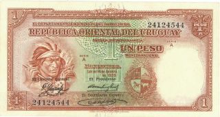 Uruguay 1 Peso Currency Banknote 1935 Cu