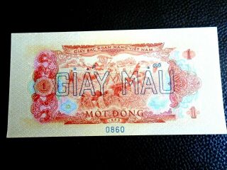VIETNAM 1966 1 DONG SPECIMEN NOTE P - 40 UNC.  GORGEOUS NOTE SAME AS PICTURED 2