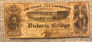 $500 Banks Of The St.  Lawrence Victoria Bridge Montreal