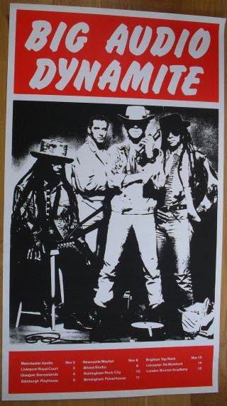 Big Audio Dynamite The Clash Jones Huge Silkscreen Concert Poster 