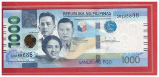 Enhanced 2020 Philippines 1000 Peso Ngc Duterte & Diokno Solid Gu 888888 Unc