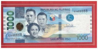 Enhanced 2020 Philippines 1000 Peso Ngc Duterte & Diokno Solid Es 888888 Unc