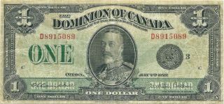 Dominion Of Canada $1 1923 Black Seal Group 3 King George V Collector Grade