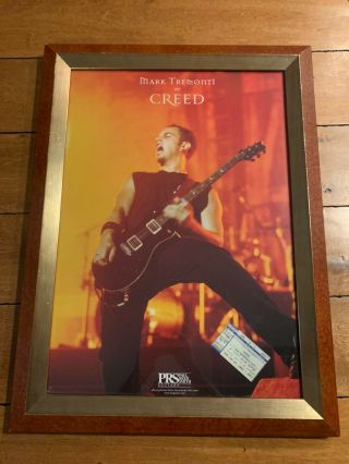 Mark Tremonti Poster With 2002 Creed & Tix Stub Framed Display 20.  5 X 27 "