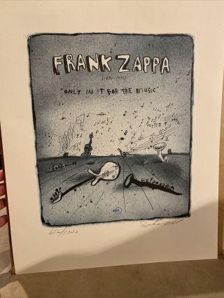 Frank Zappa Memorial Poster Only In It For The Music Shenkel Limited - 652/1000