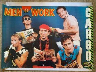 1983 Men At Work Cargo Huge Promotional Poster 48” X 33” Cbs Colin Hay