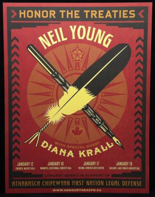 Neil Young Athabasca Chipewyan Fund Canada Concert Tour Poster Shepard Fairey