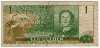 Netherlands Guinea 1954 1 Een Gulden P - 11 Fine