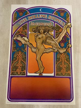 1969 David Byrd Rolling Stones Tour Blank Concert Poster