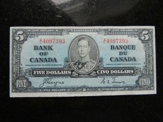 1937 Bank Of Canada $5 Five Dollars Coyne Towers Bc - 23c Z/c 4097393