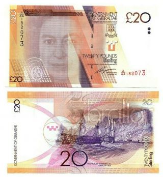 Gibraltar £20 Pounds (2011) P - 37 Unc Queen Elizabeth Ii Banknote Paper Money