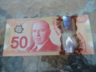 Canadian $50 Dollar Bank Note Polymer Bill Gmd6063540 Circulated 2012 Canada