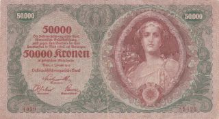50 000 Kronen Fine Banknote From Austria/austro - Hungarian Bank 1922 Pick - 80