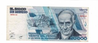 Banco De México 1985 Issue 20,  000 Pesos Pick 91a Foreign World Banknote