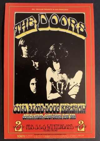 Bg 219 The Doors Jim Morrison Bill Graham Fillmore Concert Handbill 1970