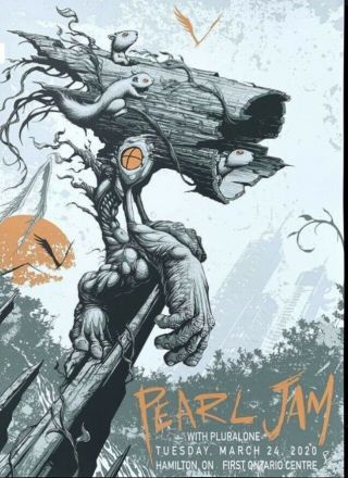Pearl Jam 3/24 2020 Hamilton On Canada Poster Byous Se In Hand