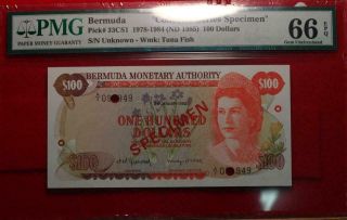 Uncirculated 1978 - 1984 (nd 1985) Bermuda $100 Dollars Note