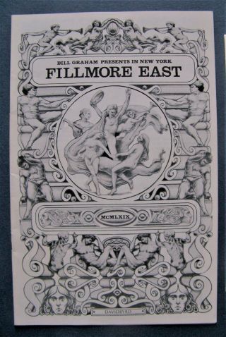 Oct.  1969 Fillmore East (nyc) Program Spirit - Kinks - Bonzo Dog Band