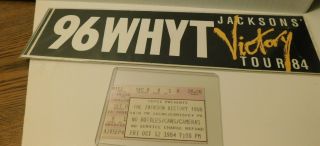 Motown The Jacksons Victory Tour 1984 Comiskey Park Concert Ticket & Sticker