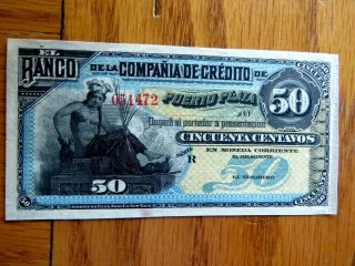 Uncirculated Dominican Republic 50 Centavos Ps 102 188x Compañia De Credito