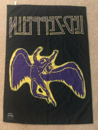 Vintage LED ZEPPELIN 1993 Fabric Flag Banner Wall Hanging Italy 29 ' x42 ' 3