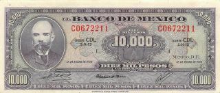 México 10,  000 Pesos 18.  1.  1978 Series Cdl Prefix C Circulated Banknote