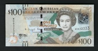 Eastern Caribbean Central Bank $100 Nd (2015) - Pick 55b Uncirculated