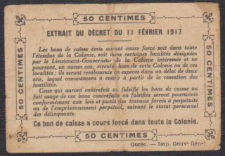 IVORY COAST FRENCH 0.  5 Franc 1917 p.  1c VG - VF 2