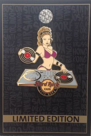 Hard Rock Cafe Ayia Napa Hrc Opening Dj Girl Pin 2nd Version (red Colour) Le 150