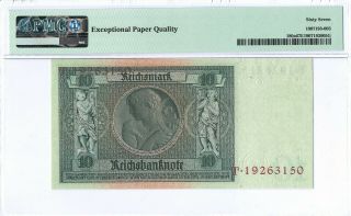 Germany 10 Reichsmark P180a 1929 PMG 67 EPQ s/n T19263150 2